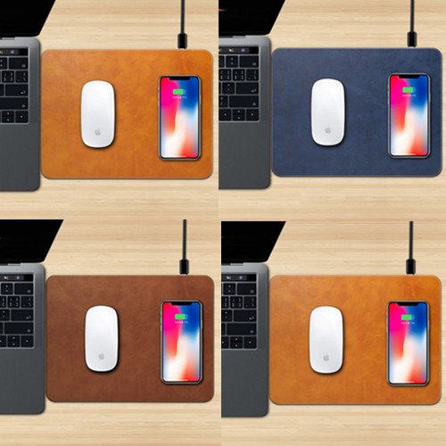 Pu leather mouse pad wireless charger
