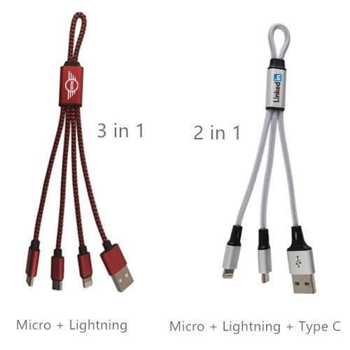 Personalised nylon charging cable gift
