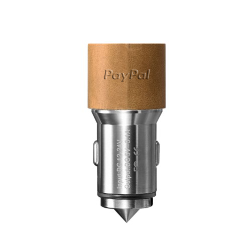 branded leather car charger