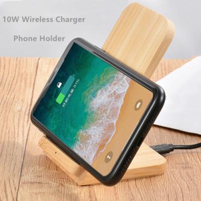 Bamboo Wireless Charger Holder | 10w wood wireless charging pad