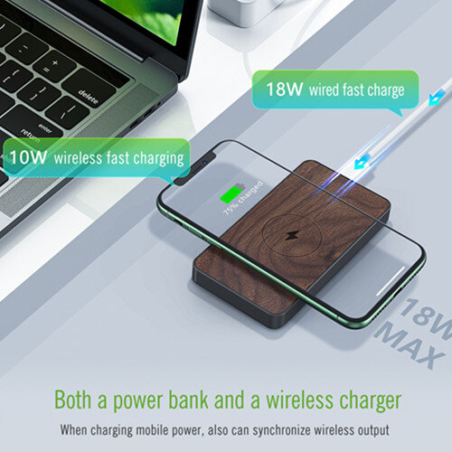 10w wireless charger power bank 18w pd for iphone12
